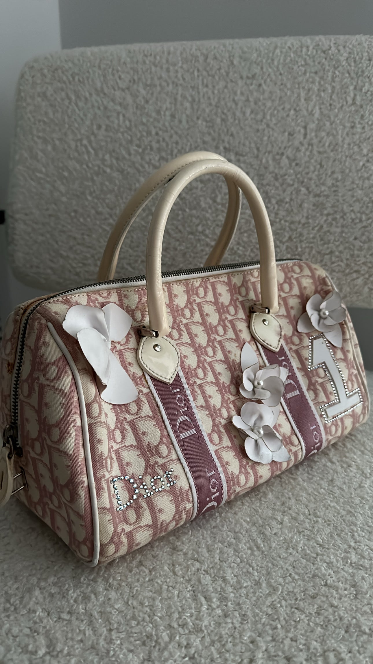 Vintage Dior Pink & White Bag