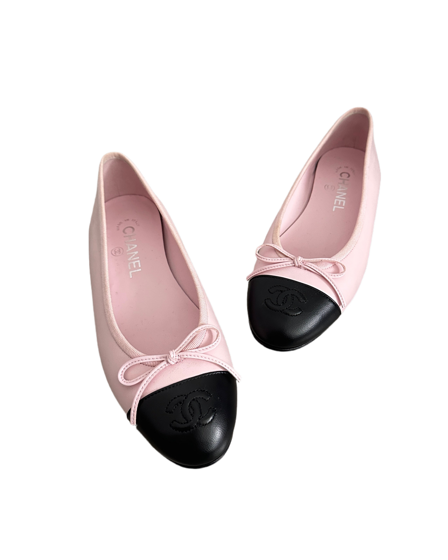 Chanel Ballerina Flats Pink/Black 37.5