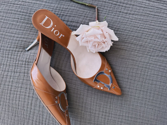 Vintage Dior Brown Mules