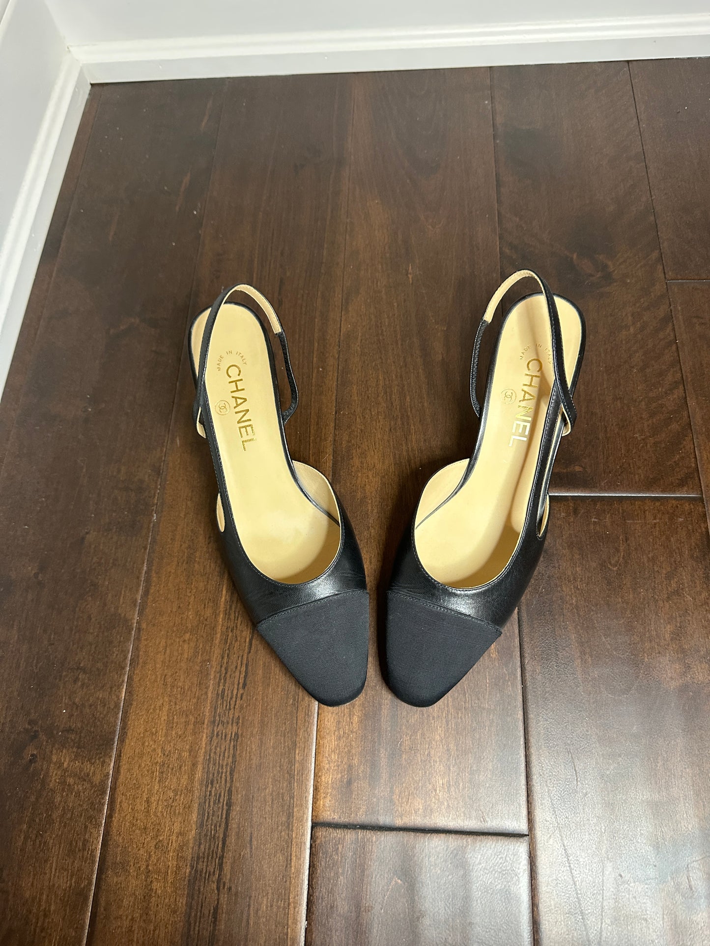 Chanel Black Slingback Heels