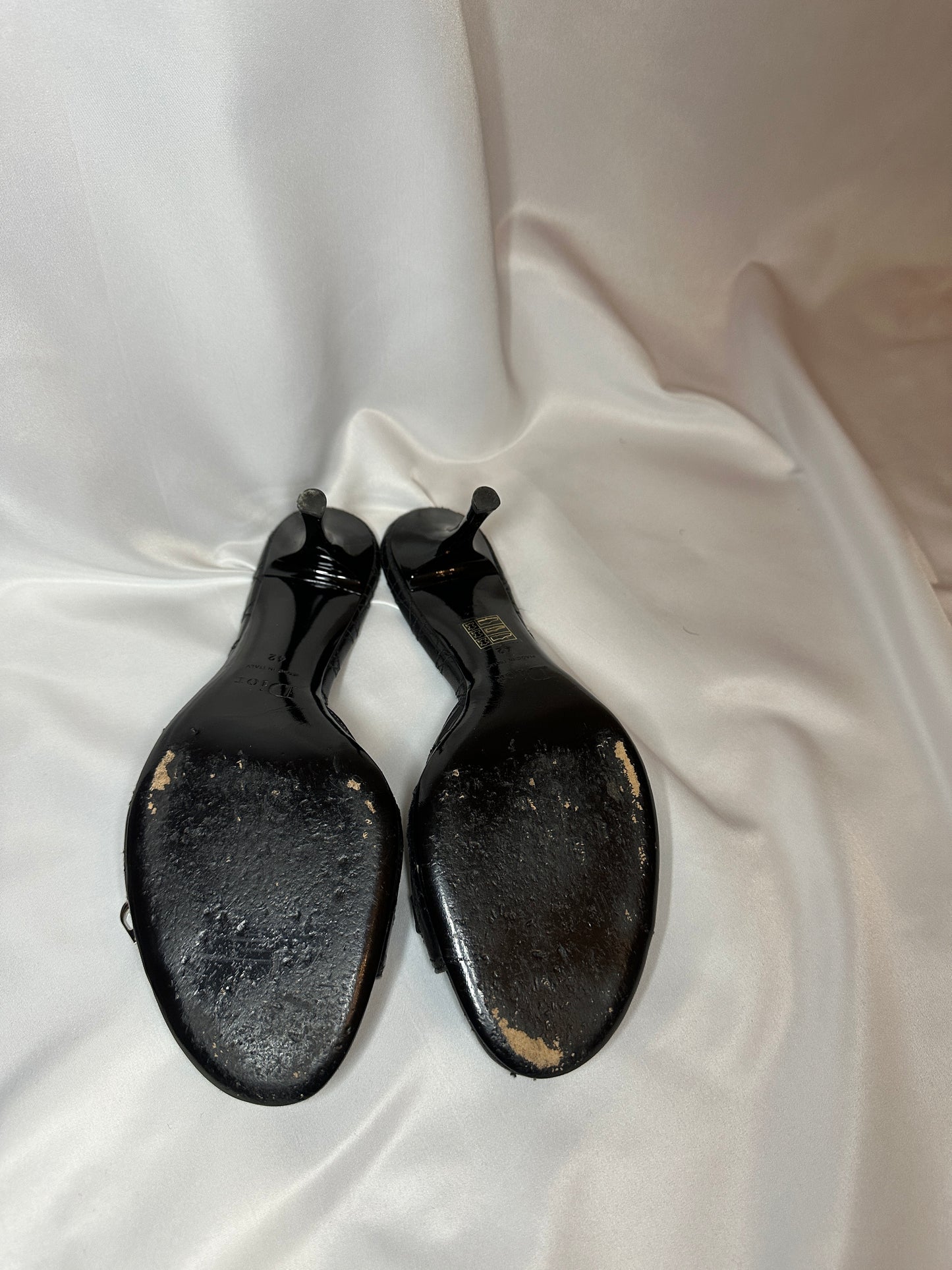 Vintage Dior Black Mules with ‘D’ Charm