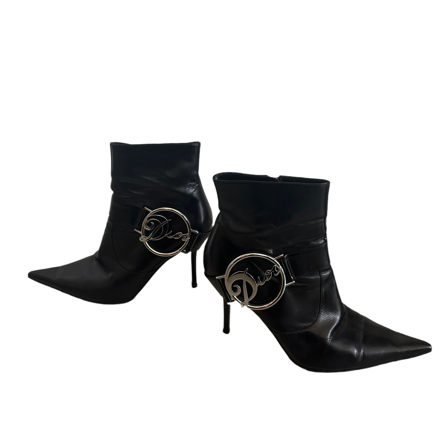 Vintage Christian Dior Ankle Boots with Dior Logo Emblem