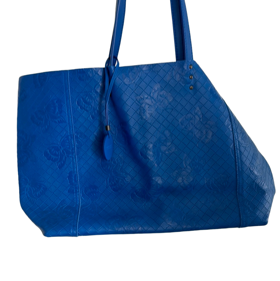 Vintage Bottega Veneta Cobalt Blue Leather Butterfly Tote