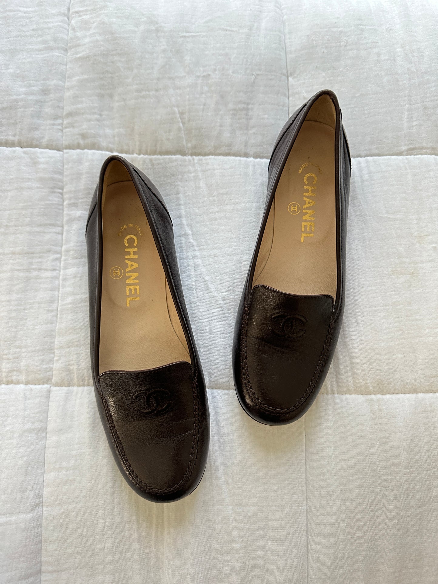 Vintage Chanel Brown Loafers 36.5