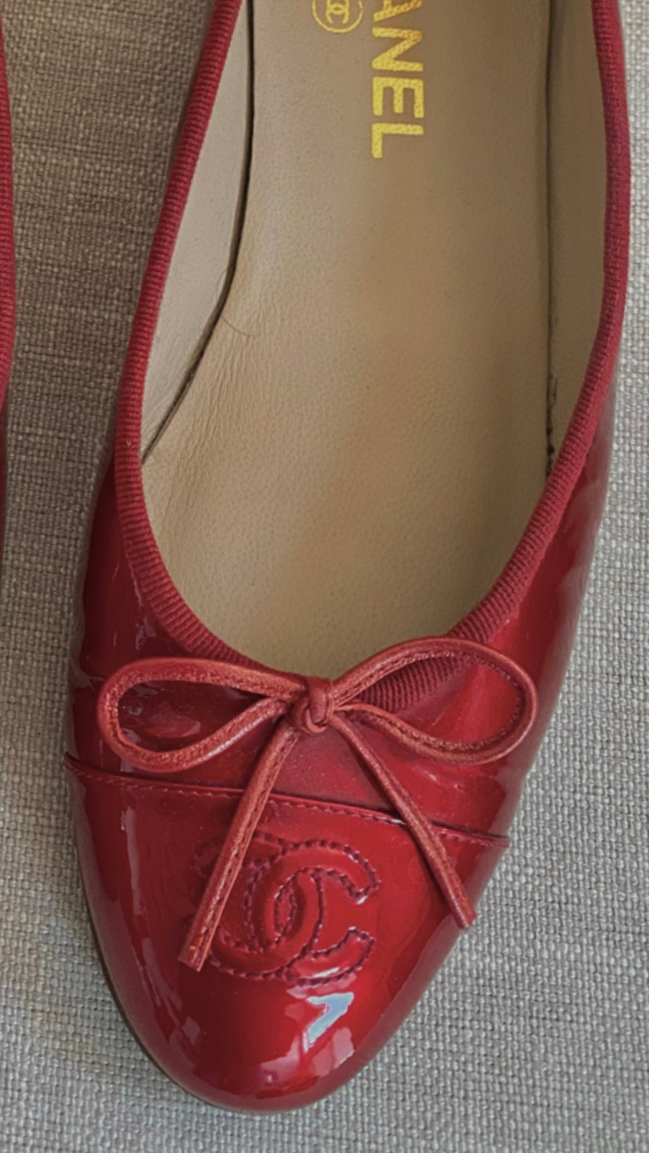 Chanel Patent Red Ballet Flat