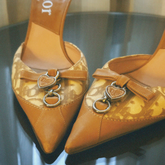 Vintage Christian Dior Romantique Trotter Mules