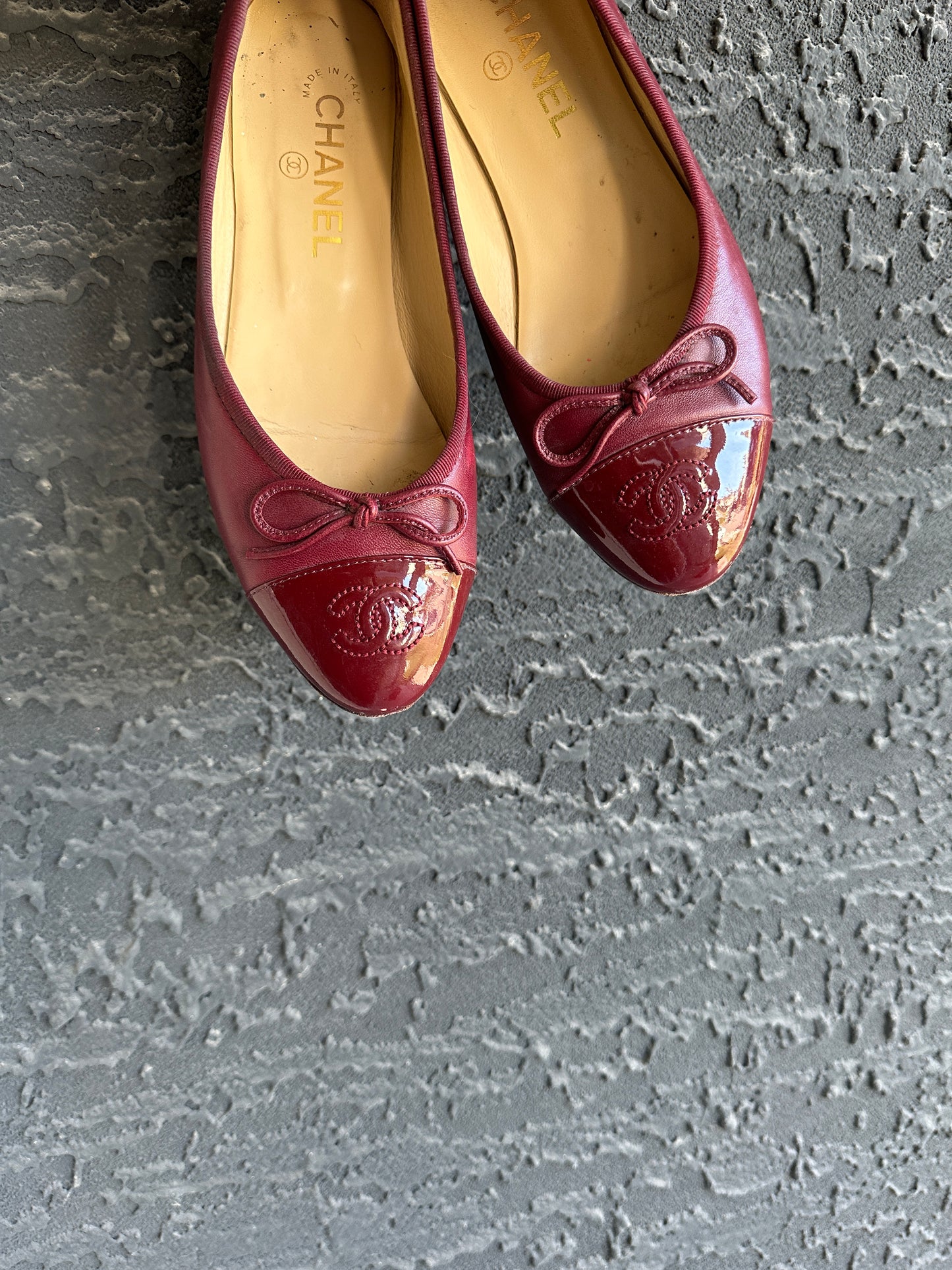 Chanel Red Ballet Flats