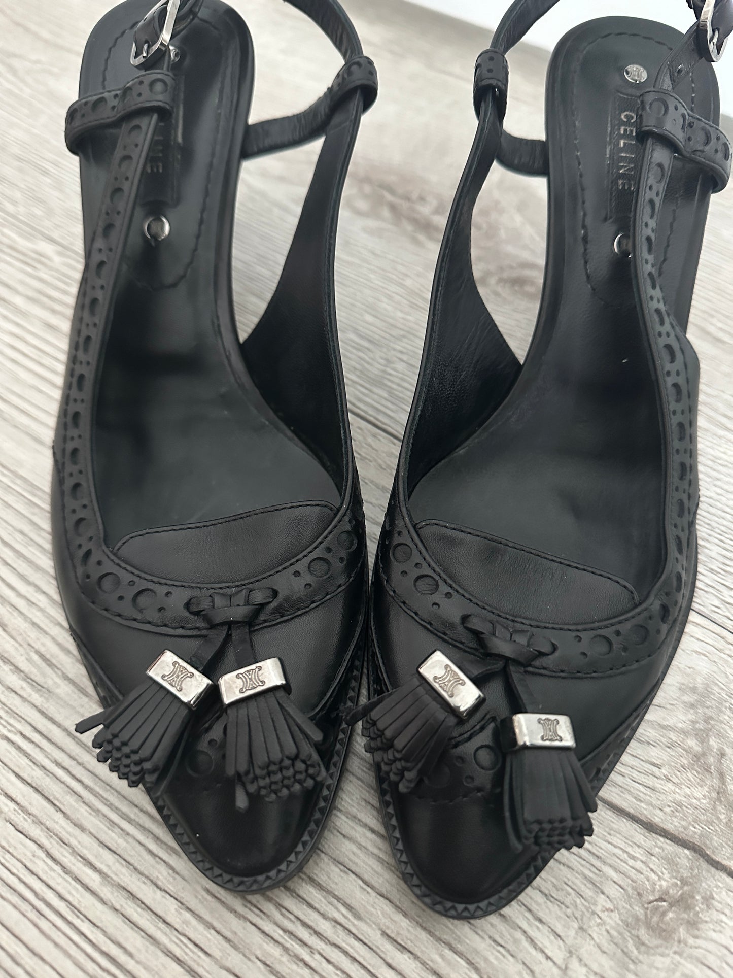 Vintage Celine Slingbacks with Tassel Logo