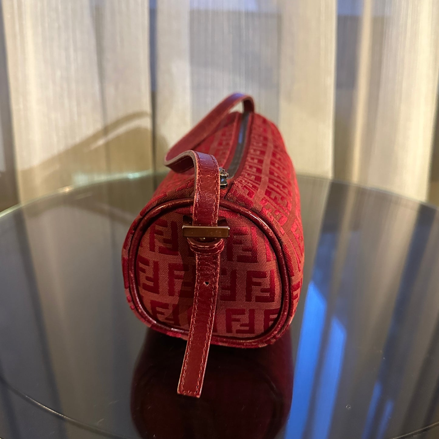 Vintage Fendi Zucchino Red Barrel Bag