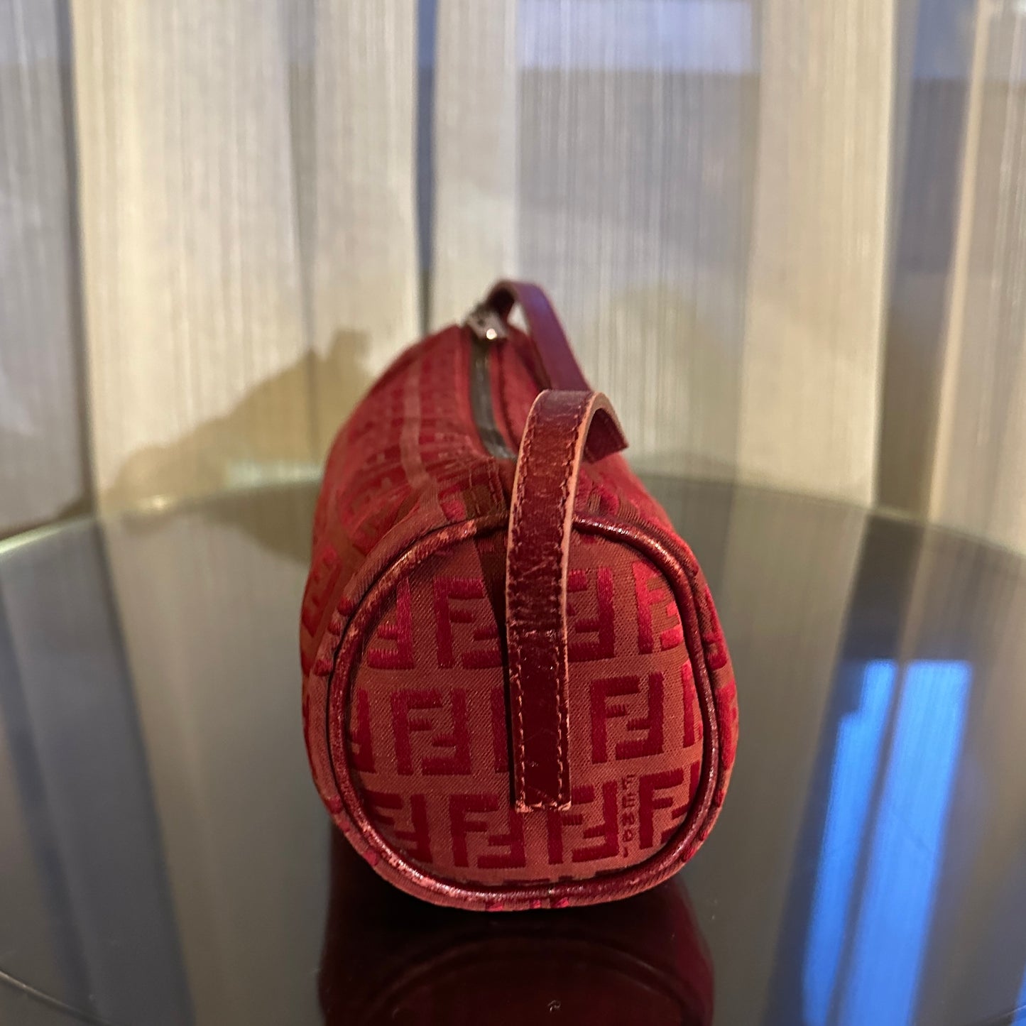 Vintage Fendi Zucchino Red Barrel Bag